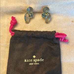 Kate Spade Grey/Teal and Gold Statement Earrings